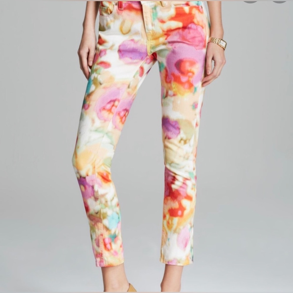 Kate Spade Giverny Floral Watercolor Brooke Street Capri Jeans